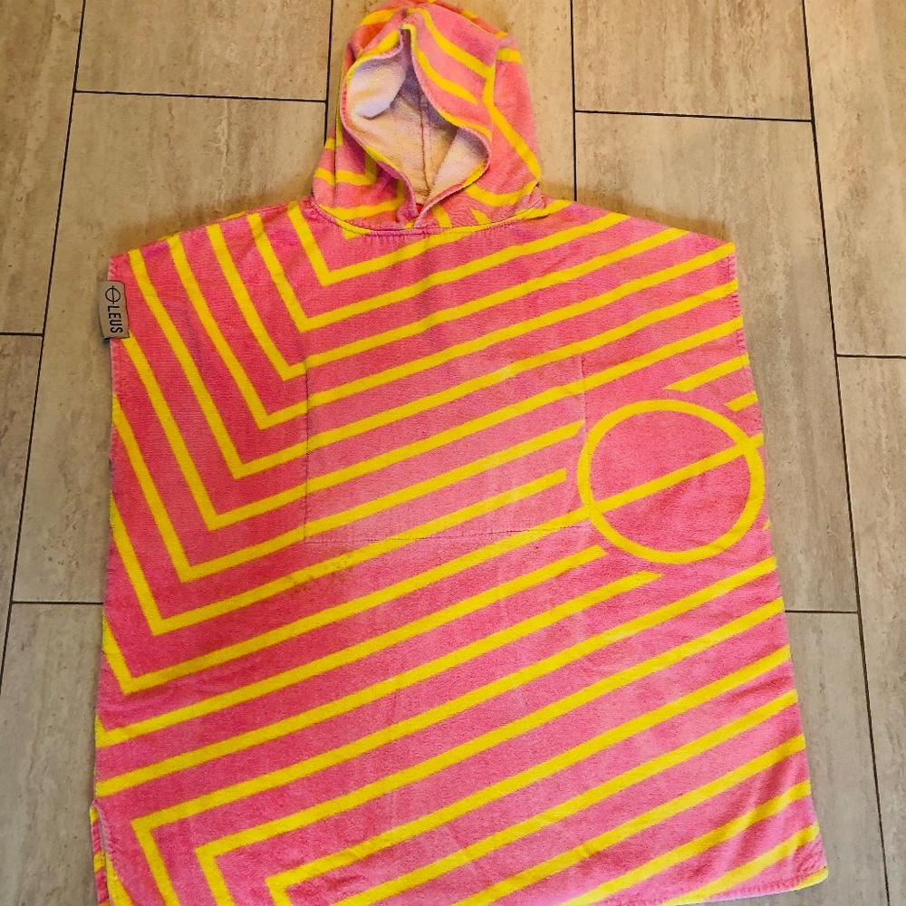 LEUS Pink&Yellow Small Kids Pancho